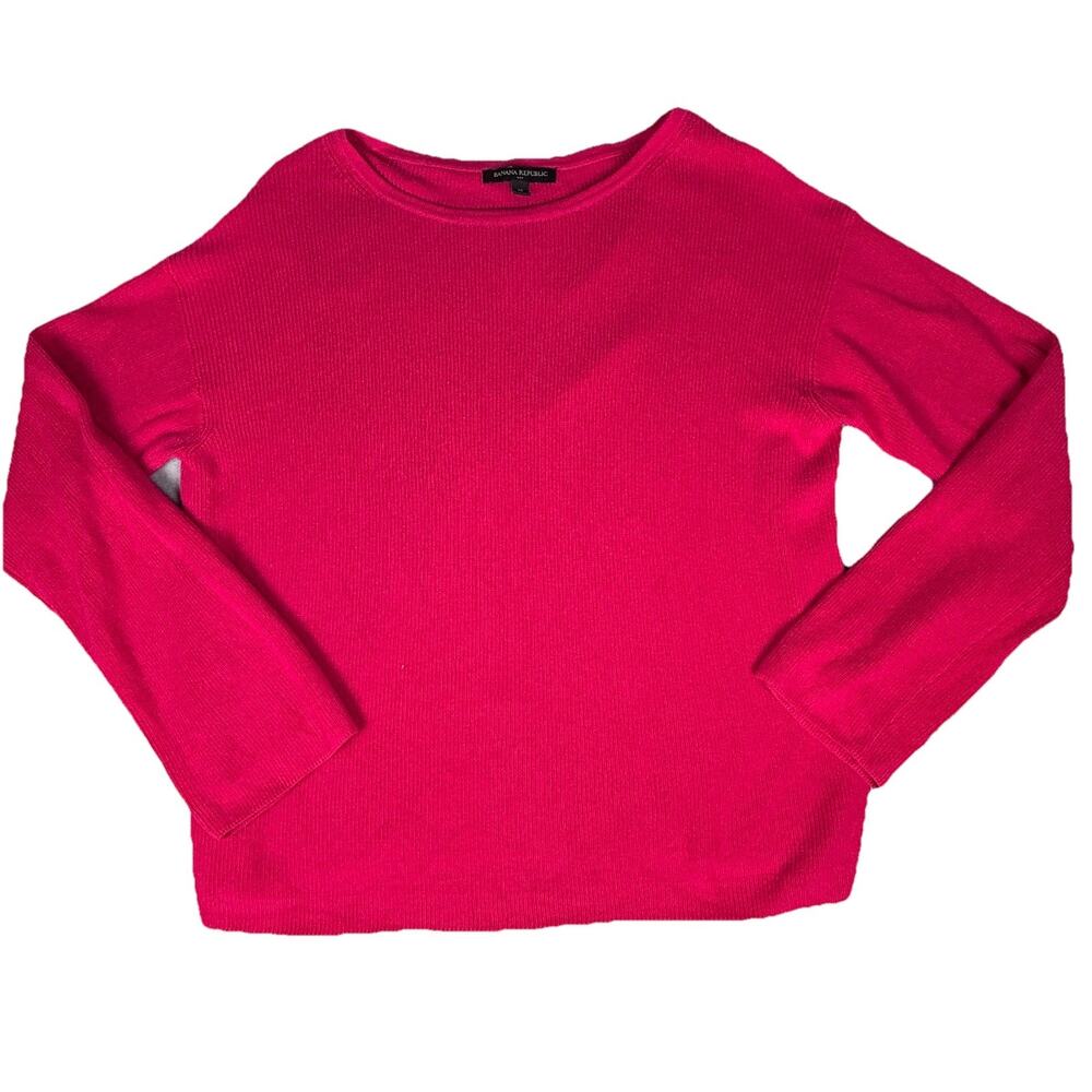 Banana Republic Womens Sz M Cotton/Modal boxy relax drapey pull over bright red